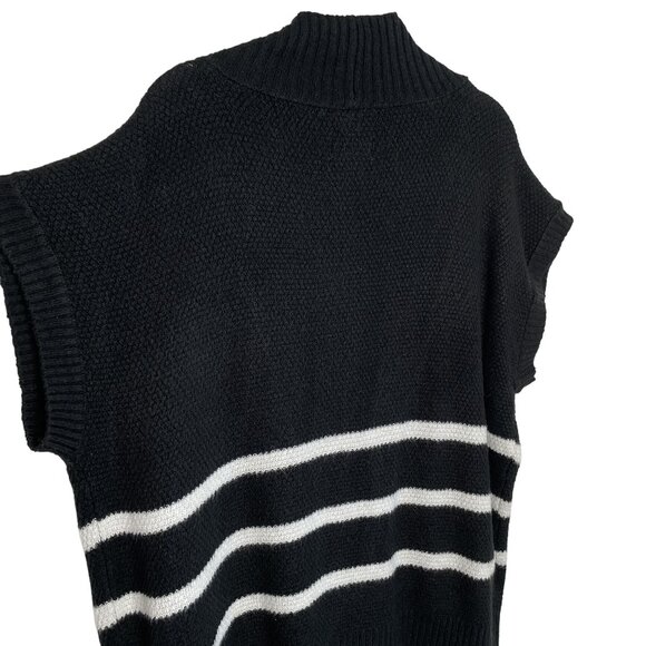 Maeve by Anthropologie Black Striped Knit Sweater Vest, M - Picture 5 of 9